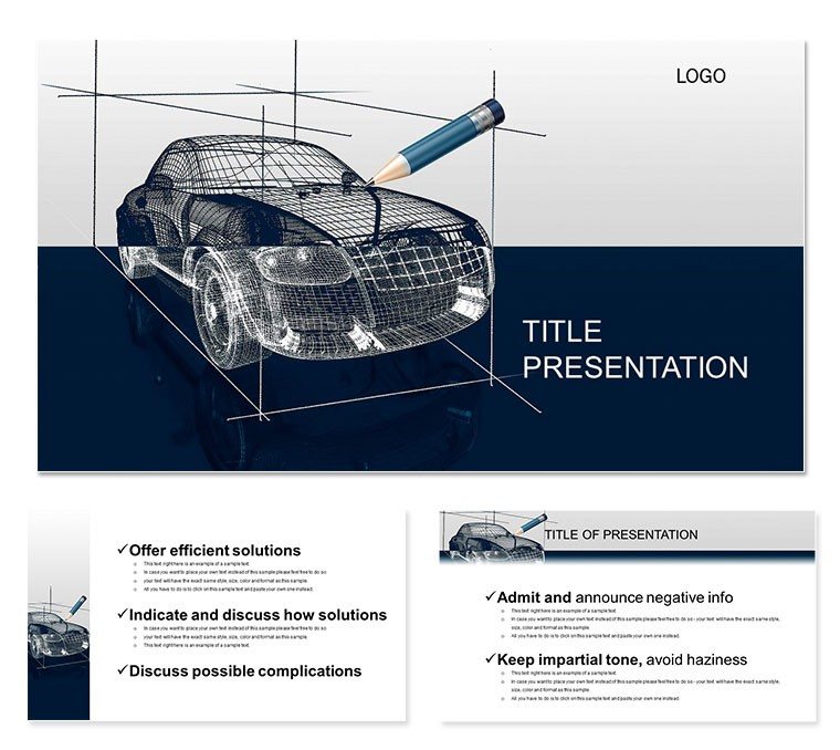 Car 3D Modeling templates Keynote Themes
