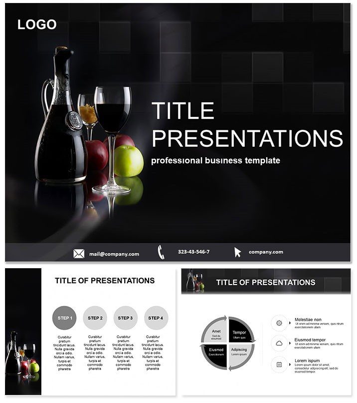 Bottle of Wine and Goblet Keynote templates