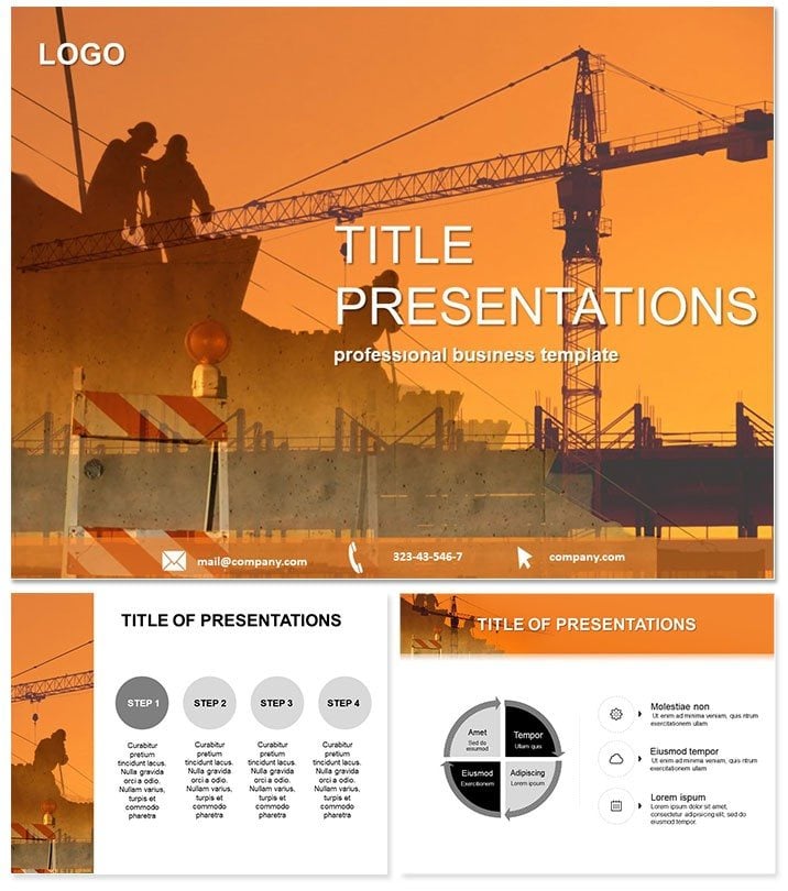 Technology of Construction of Buildings Keynote templates and themes