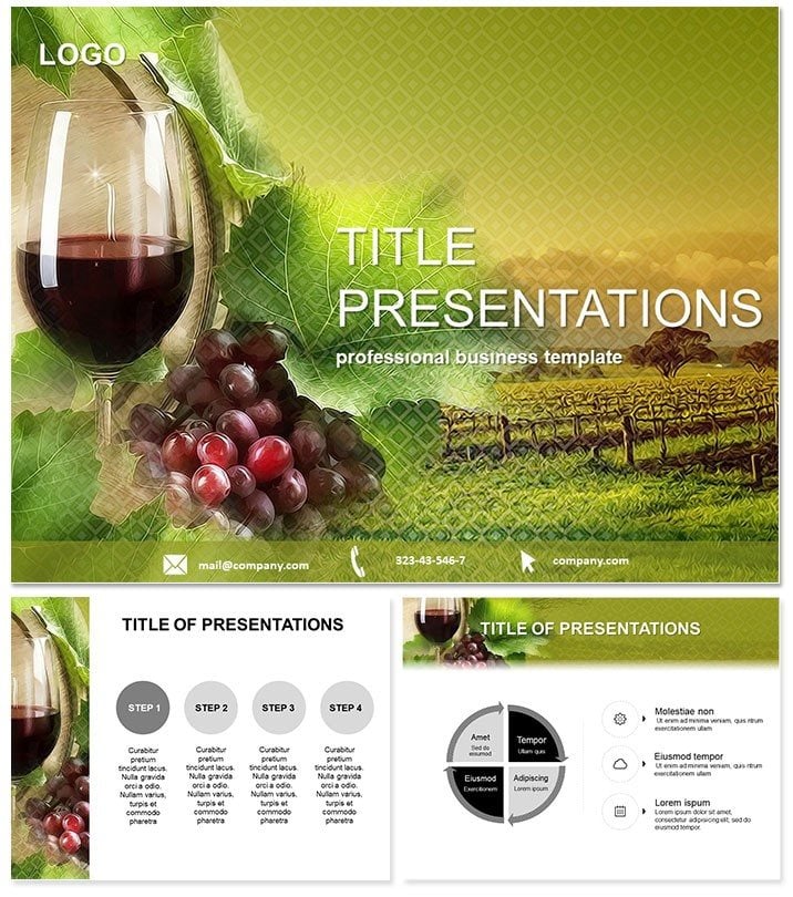 Glass of Wine and Winemaking Keynote themes - Templates