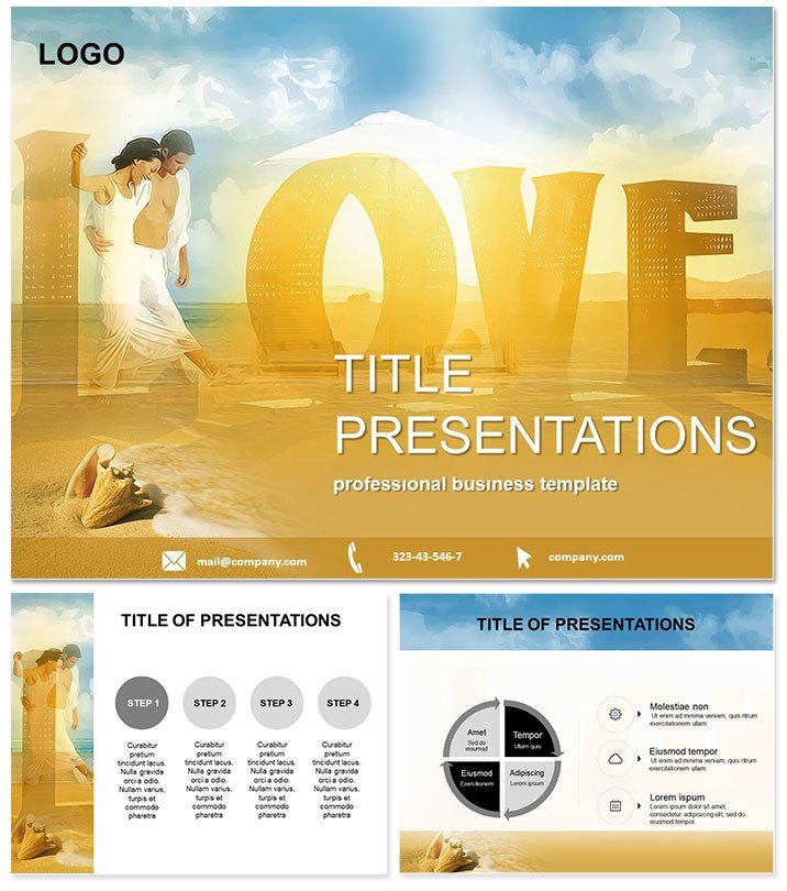 Lovers on the beach Keynote Templates