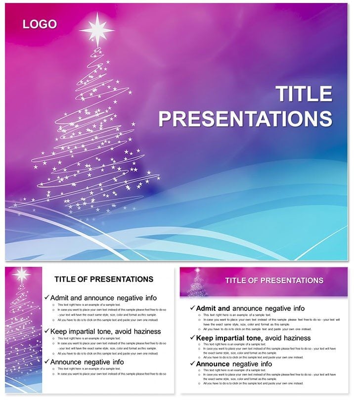 Neon Christmas Tree Keynote Templates