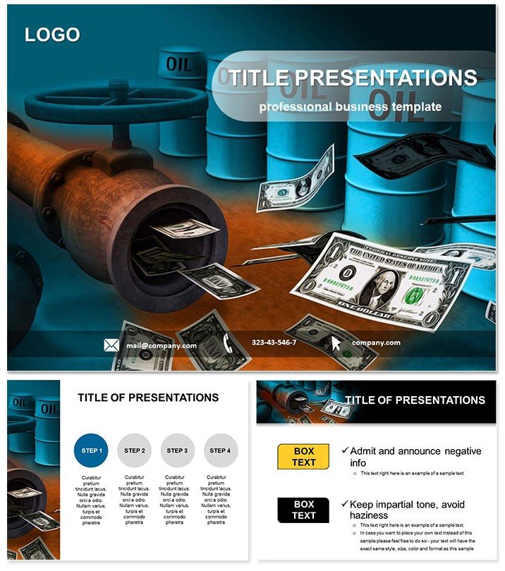 Money and oil Keynote templates