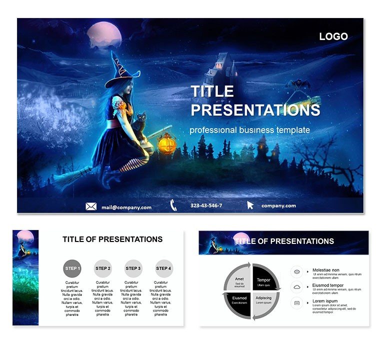 Witch of Halloween Keynote templates