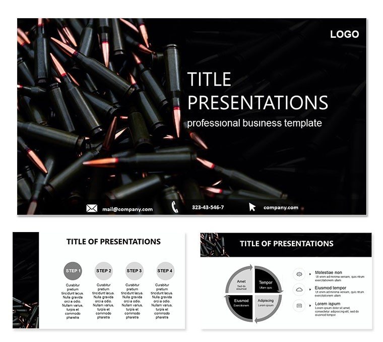 Packing Ammunition Keynote templates, Military Presentation themes