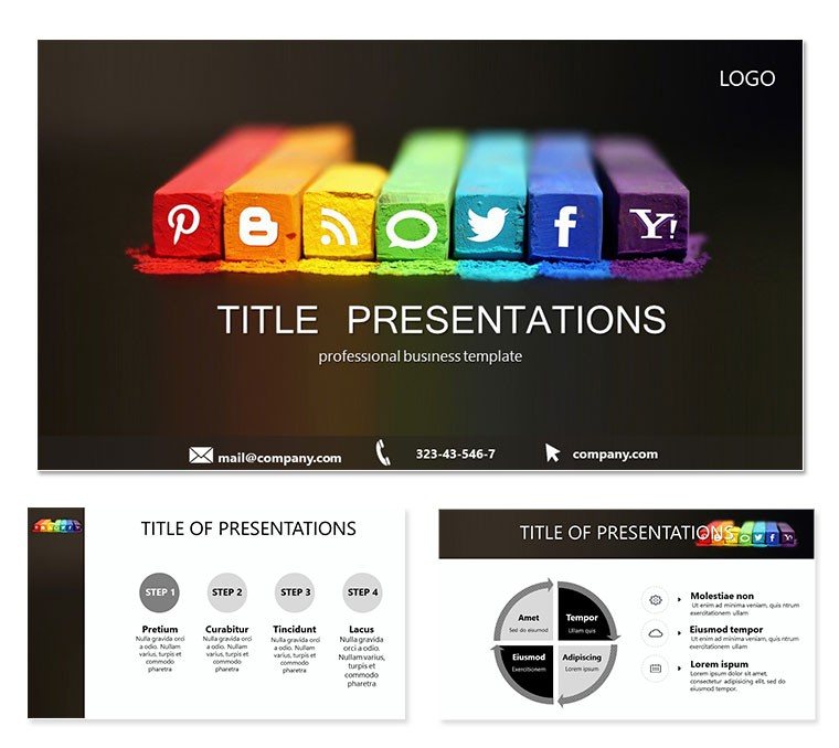 Background Popular Social Networks Keynote template for presentation