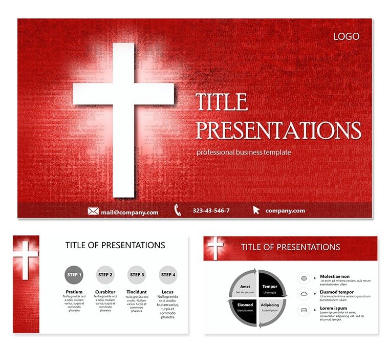 Cross on Red Background Keynote Presentation Template