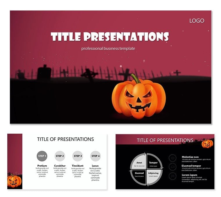 Pumpkin Grave template and background for Halloween Keynote presentation