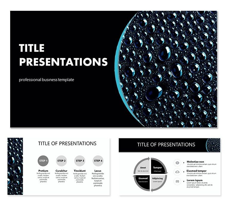 Bubbles on Black background Keynote templates