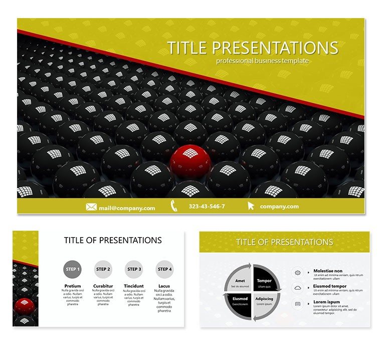 Red ball among dark Keynote templates