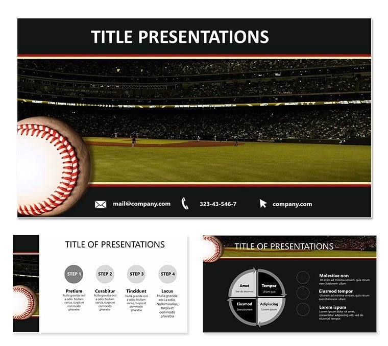 Game field Baseball Keynote templates