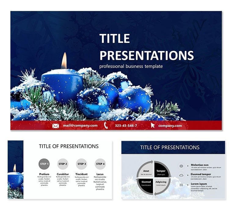 Candle Christmas Keynote Template for Presentation