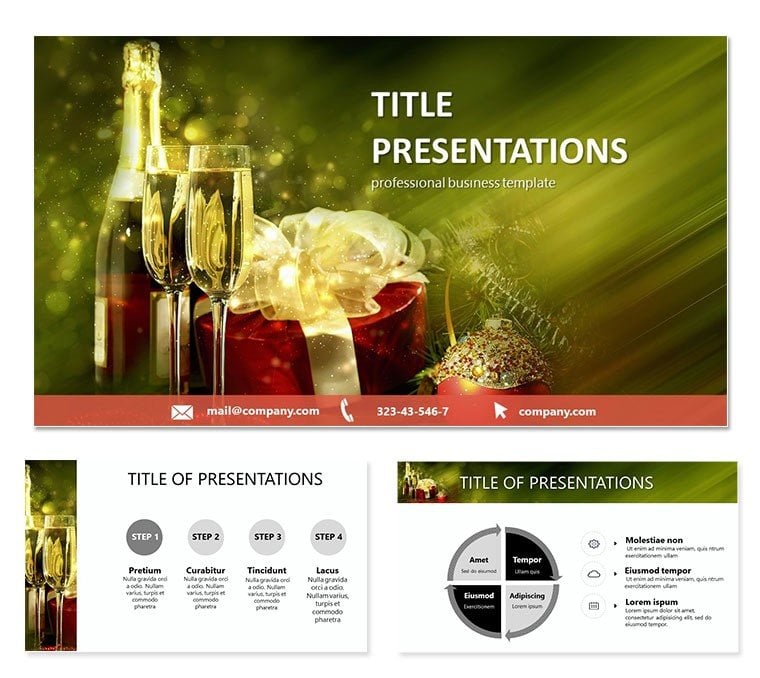 Champagne for the new year Keynote templates