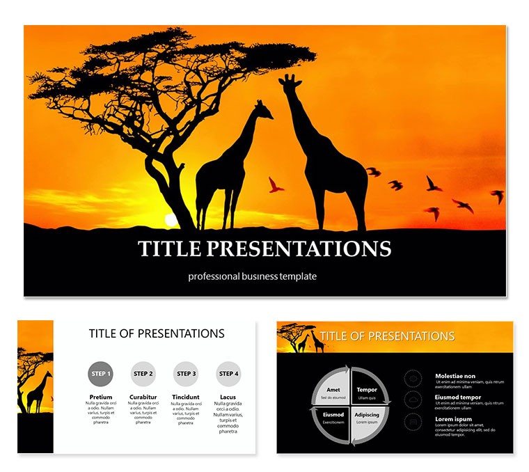 Animals of Africa - Giraffe Keynote templates