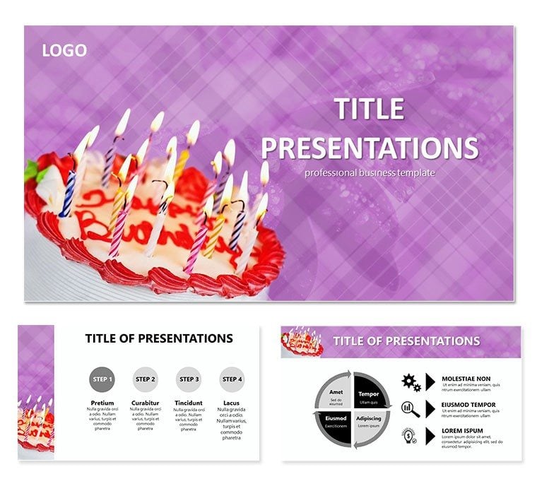 Congratulation Birthday cake Keynote templates