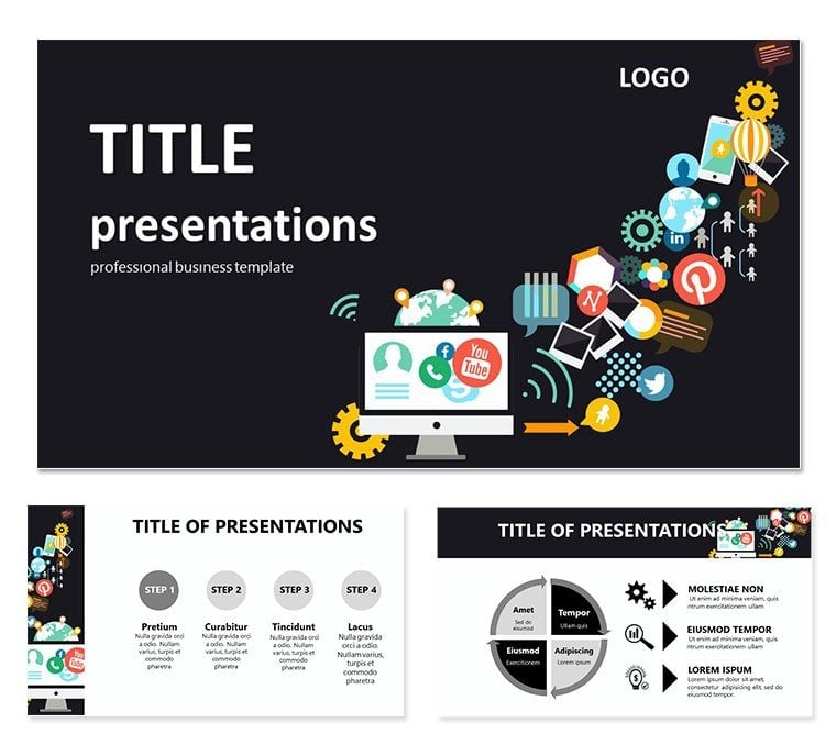 Online Marketing Keynote templates, Background Online presentation