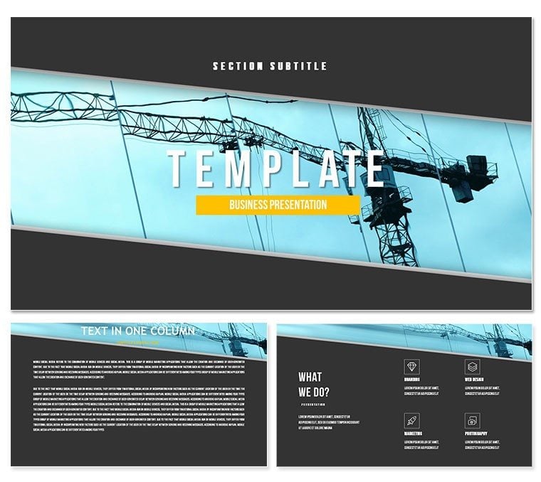Construction crane houses Keynote template