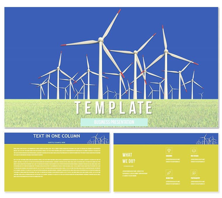Wind turbines - equipment Keynote template