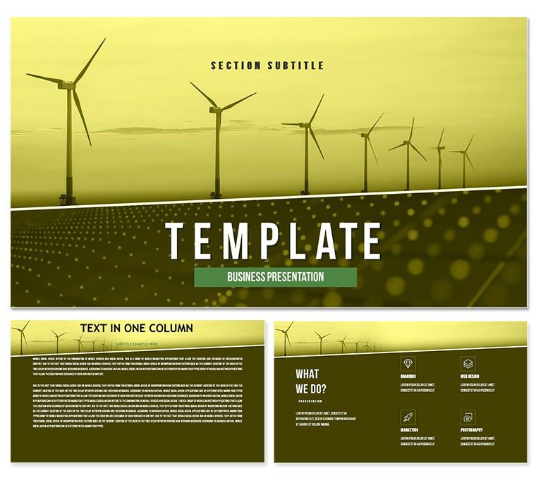 Eco-Friendly Electric Windmill Keynote Template - Presentation Themes