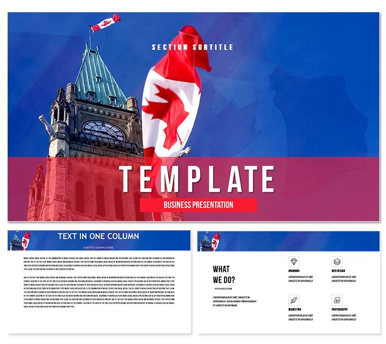 Canada: immigration, life, work, learning Keynote Presentation Template