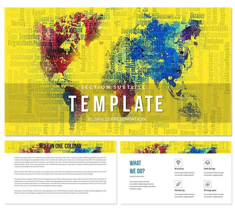 Abstract World map Keynote template