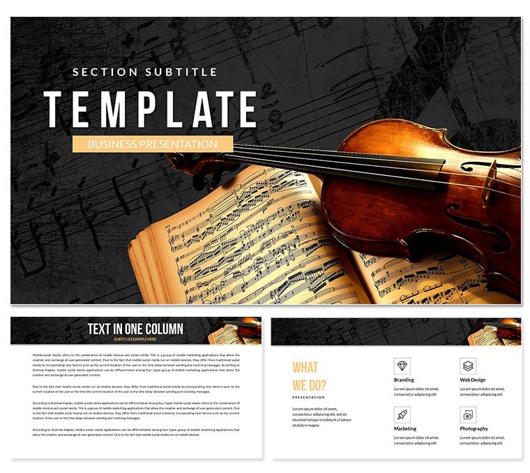 Violin - string instruments Keynote templates