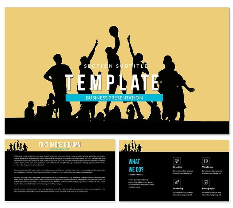 Basketball school for children and boys Keynote templates