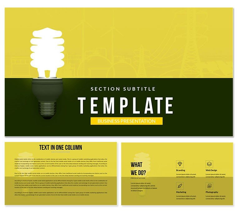 Energy Saving Lamp Keynote template
