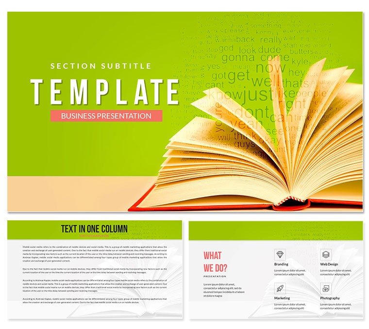 Books to read Keynote template for Presentation