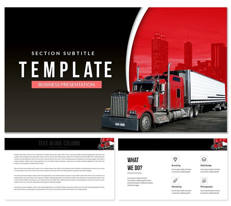 Cargo Truck - Logistics Keynote templates