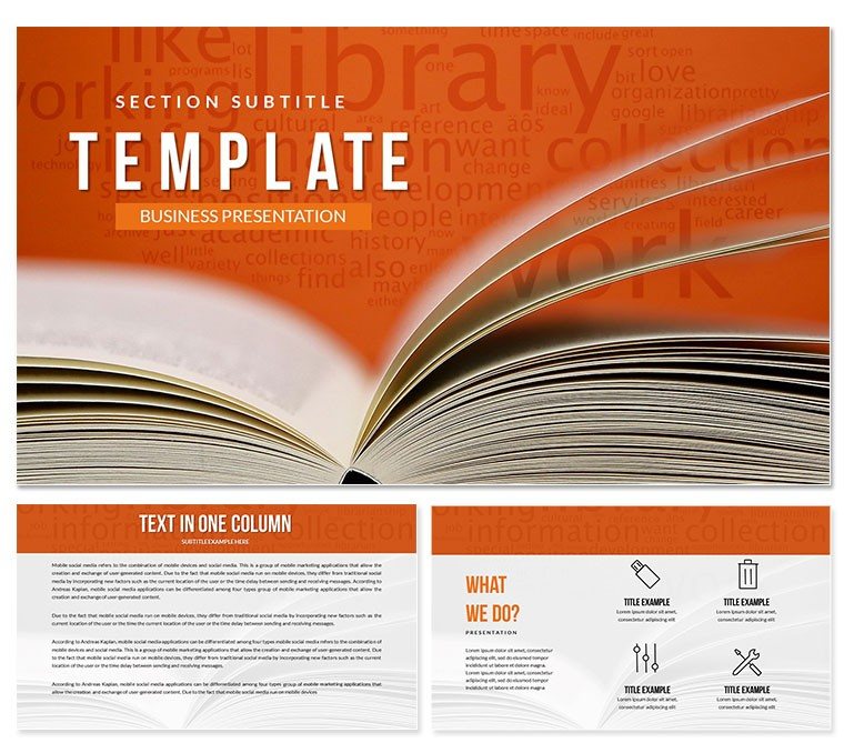 Digital library - Book Keynote templates - themes