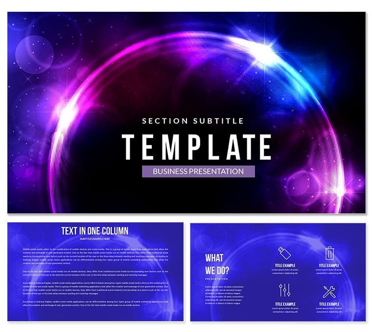 Abstraction Glowing Sphere Keynote template