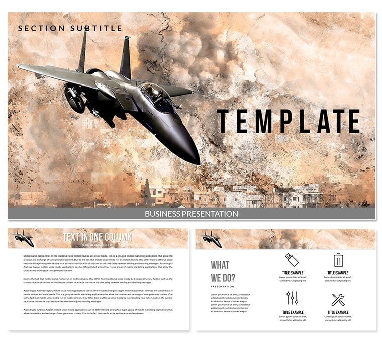 Bombardment of targets Keynote template - themes
