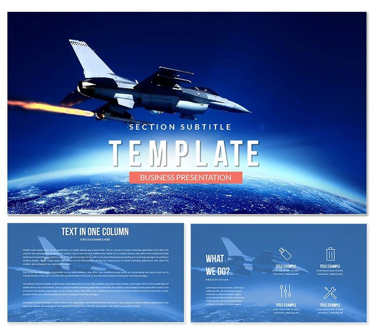 Aircraft above Earth Keynote template
