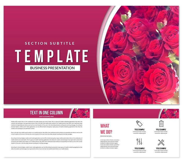 Bouquet of Roses Keynote templates