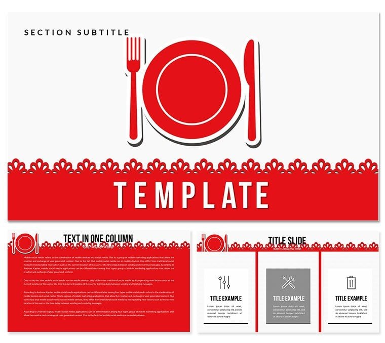 Culinary Recipes from Chefs Restaurants Keynote templates