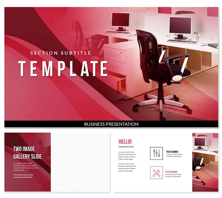 Workplace In Office Keynote Template, Workplace In Office Themes for presentation