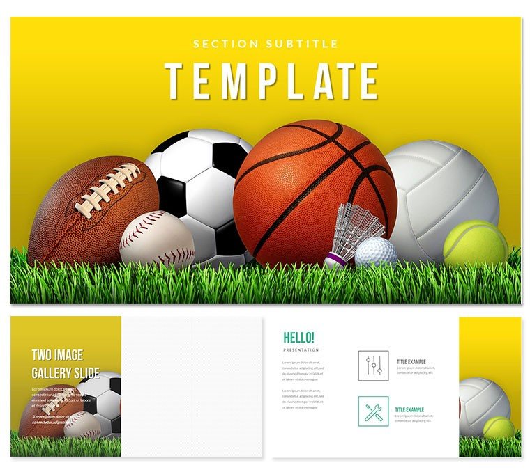 Dynamic Sport Equipment Keynote Template: Download Presentation
