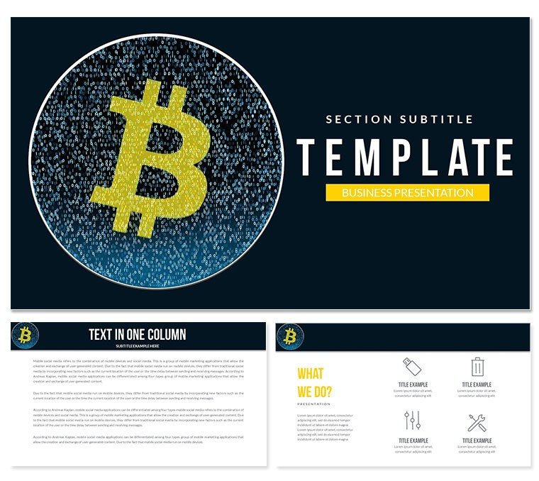 Bitcoin Course: Analysis, Forecast, Discussion Keynote templates