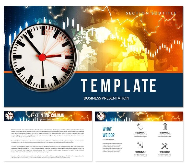 World Time Clock of Trading Keynote templates
