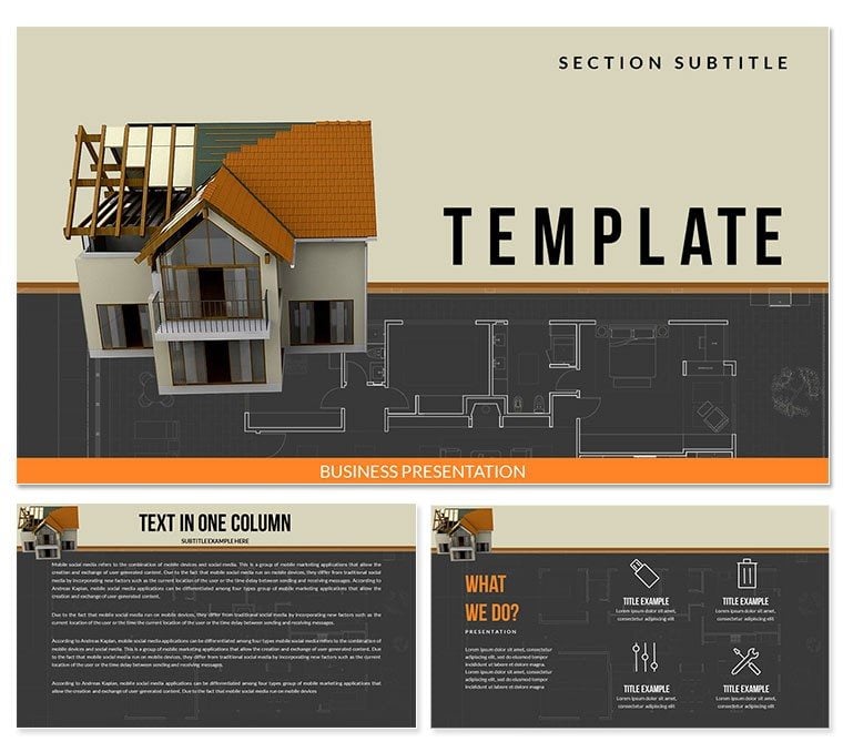 House Plans and Construction Homes Keynote templates