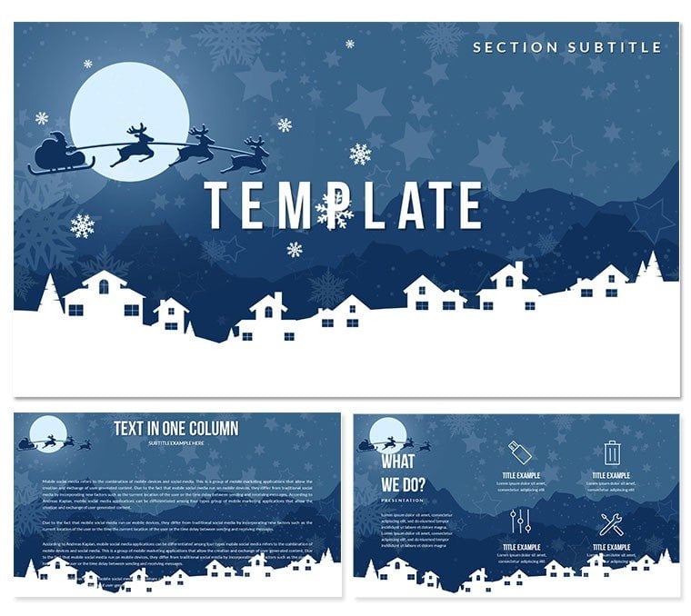 Santa Claus in Background of Moon Keynote templates - Themes
