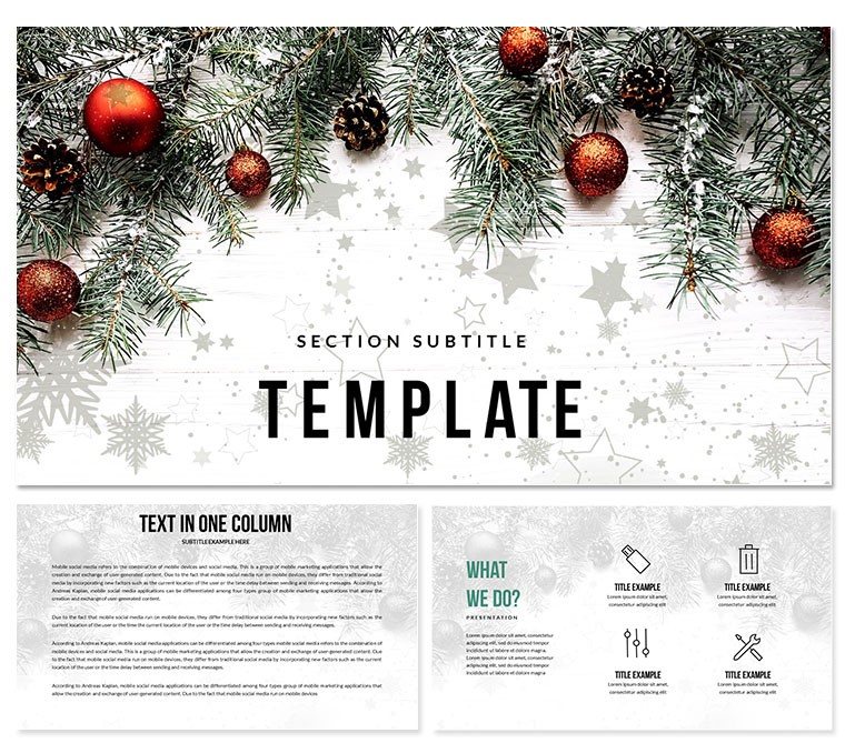New Years Snowflakes, Toys, Christmas Tree Decoration Keynote templates