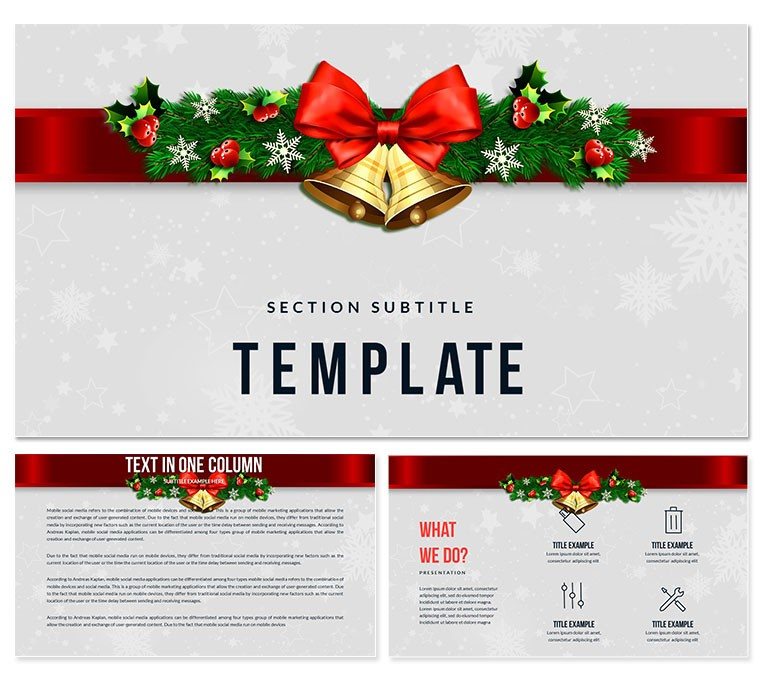 Christmas bells, Gold-plated Keynote templates