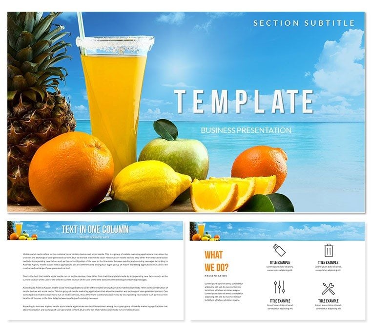 Summer Drinks: Fruit Drinks, Lemonades Keynote templates