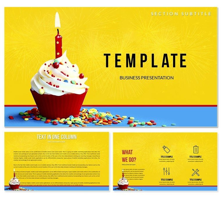 Cupcakes for Birthday Keynote templates