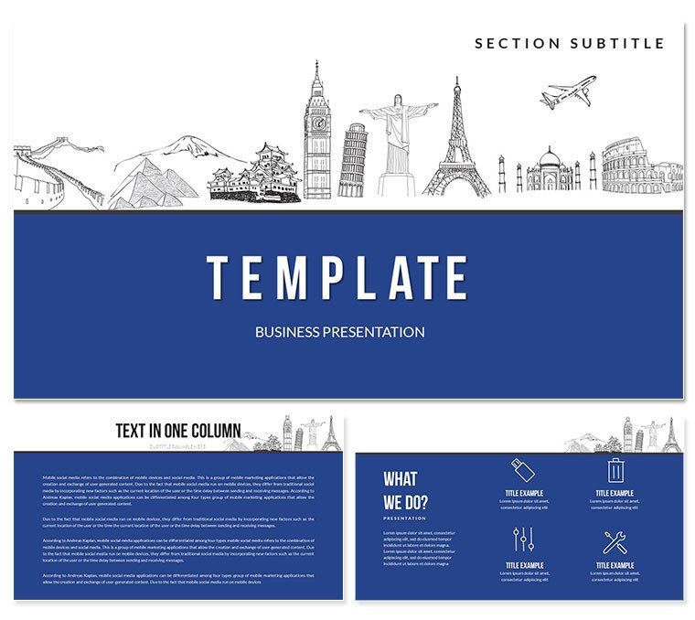 Tourist Attractions Countries Keynote templates