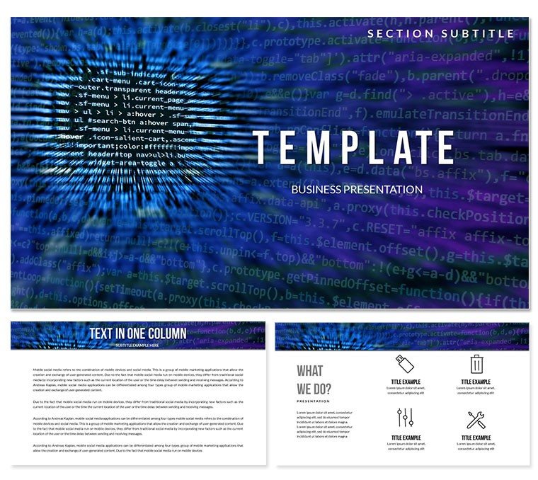 Software Code Keynote template Presentation