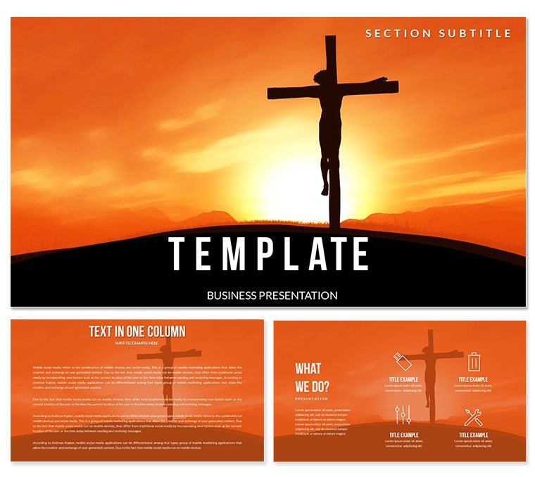 Christ on Cross Keynote templates, Religion Presentation