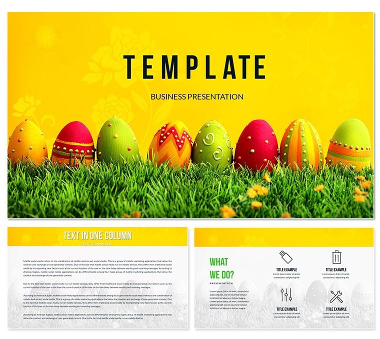 Paint Easter Eggs Keynote templates - Themes